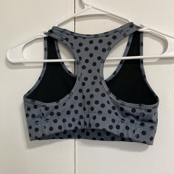 NIKE Dri Fit Gray Black Polka Dot Racerback Sports Bra Womens Small - Picture 10 of 13